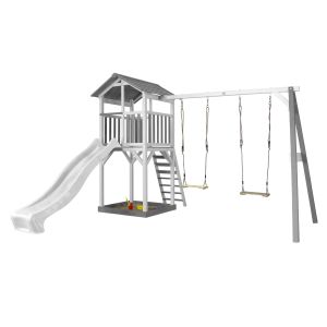 Beach Tower von Axi mit 2 Schaukeln und weißer Rutsche