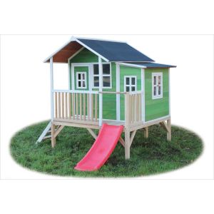 Maison bois pour enfant Loft 350 vert - Exit