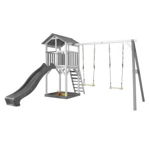 Beach Tower von Axi mit 2 Schaukeln und grauer Rutsche