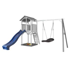 Spielplatz Beach Tower Axi mit 1 Schaukel Ovales Nest und Rutsche blau