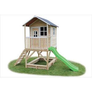 Cabane bois + toboggan Loft 500 Naturel - Exit