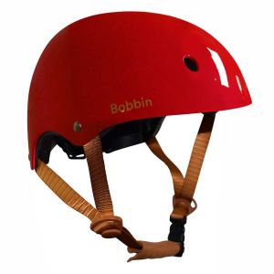 Casque vélo rouge brillant Bobbin