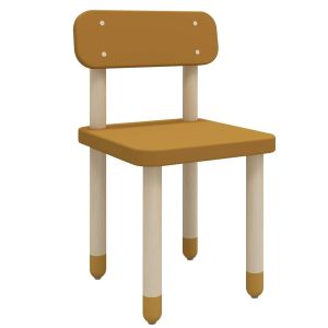 Chaise en bois jaune moutarde pour enfant Flexa