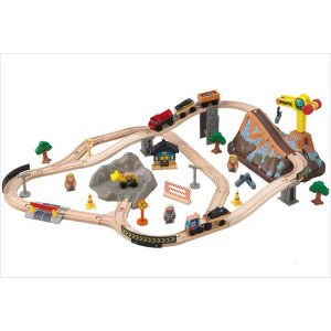 Circuit de train et table en bois Waterfall Mountain - KIDKRAFT - Mixte - A  partir de 3 ans - 120 pièces rouge - Kidkraft