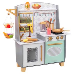 Cuisine en bois grise et blender pour enfant Smoothie Fun de KidKraft 