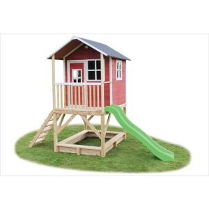Kinderspielhaus aus Holz Loft 500 Rot - Exit