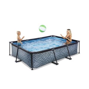 Piscine hors sol tubulaire grise 300x200x65 cm + pompe filtarante EXIT