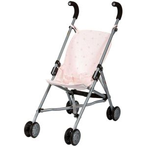 Rosafarbener, sternförmiger Stockwagen für Puppen, hergestellt in Spanien von Barrutoys