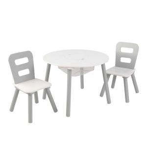 Table enfant ronde et 2 chaises KidKraft - Coloris gris