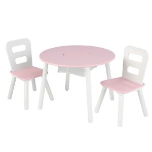 Runder Kindertisch rosa + 2 Stühle - KidKraft