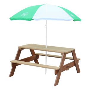 Table pique-nique Nick avec Parasol vert blanc Axi