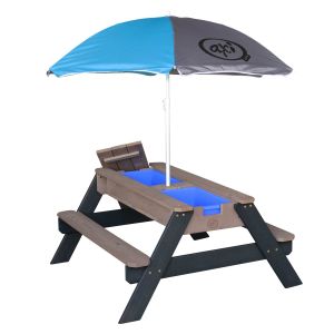 Table Sable Eau Nick anthracite avec parasol d’Axi
