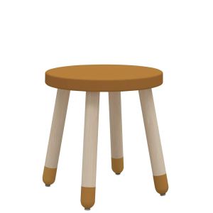 Tabouret 4 pieds en bois  jaune moutarde pour enfant Flexa