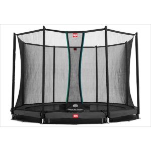 Erdgegrabenes Trampolin Grau 380cm Favorit + Netz - BERG