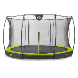 Trampoline enterré rond 427cm vert et filet de sécurité Sihouette EXIT