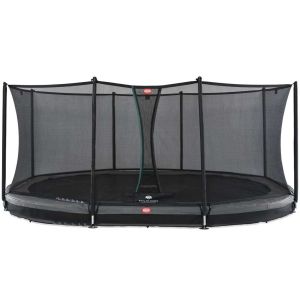 Trampolin Oval in den Boden eingelassen Grau 520cm Favorit + Netz - BERG