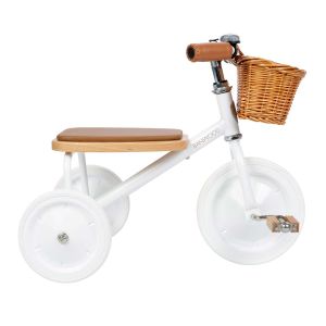 Tricycle vintage en métal blanc Banwood