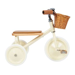 Tricycle vintage en métal crème Banwood
