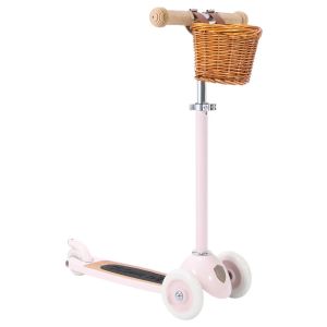 Trottinette 3 roues avec panier rose pour enfant Banwood