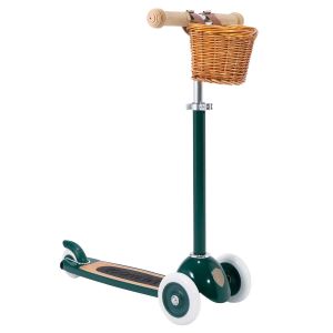 Trottinette 3 roues avec panier verte pour enfant Banwood