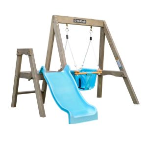 Aire de jeux en bois pour bébé avec toboggan et balançoire First Play Kidkraft