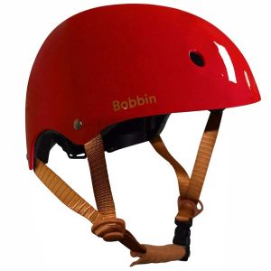 Casque vélo rouge brillant Bobbin