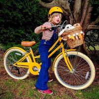 Vélo jaune pour enfant 4 à 6 ans Gingersnap de Bobbin 12 pouces