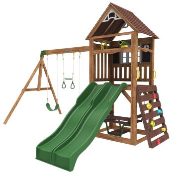 Aire de jeux pour enfants à partir de 1 an 155x135 tour de jeu de jardin -  toboggan