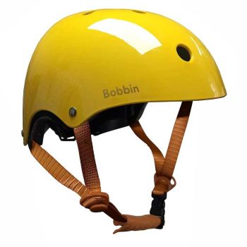 Casque vélo jaune brillant Bobbin