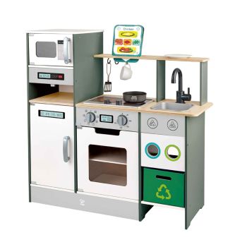 Cuisine blanche  avec plaques de cuisson interactives Hape