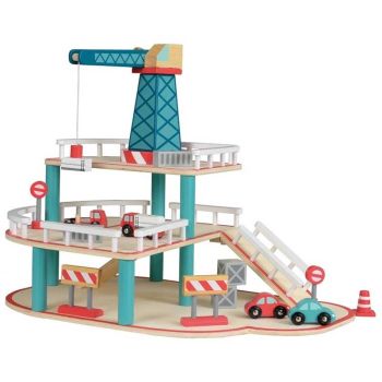 Garage en bois avec grue et 2 petite voitures - Egmont