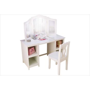 Grande coiffeuse blanche et chaise - KidKraft