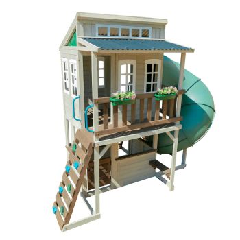 Maisonnette Cozy Escape de KidKraft avec toboggan tubulaire