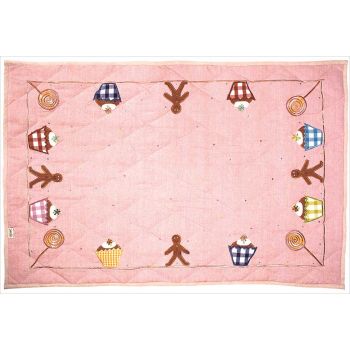 Petit tapis de sol en tissu rose - Win Green