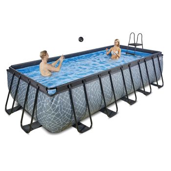 Piscine hors sol grise 540 x 250 x 122 cm avec pompe filtrante EXIT