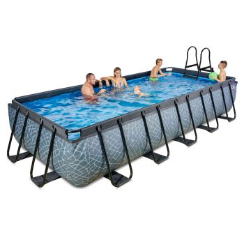 Piscine hors sol grise 540x250x100 cm avec pompe filtrante sable EXIT