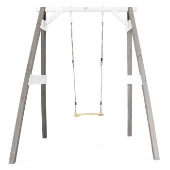 Portique 1 balançoire en bois  gris/blanc Axi