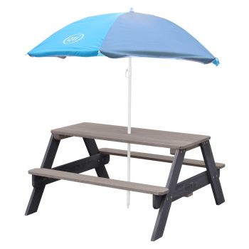 Table pique-nique Nick Anthracite gris avec parasol Axi