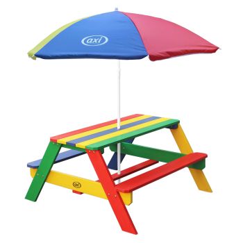 Table pique-nique Nick avec Parasol arc-en-ciel Axi