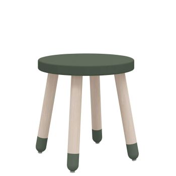 Flexa Kinderhocker mit 4 Beinen aus grünem Holz