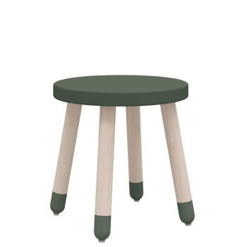 Tabouret 4 pieds en bois vert pour enfant Flexa