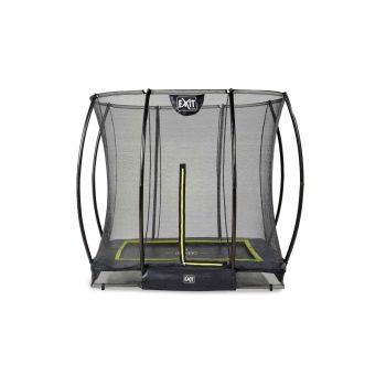 Erdgegrabenes Trampolin 153x214cm schwarz und Sicherheitsnetz Sihouette EXIT