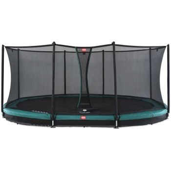 Trampolin Oval vergraben grün 520cm Favorit + Netz - BERG