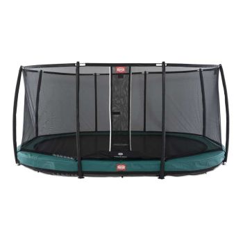 Trampoline ovale vert enterré 470 Champion + filet - BERG