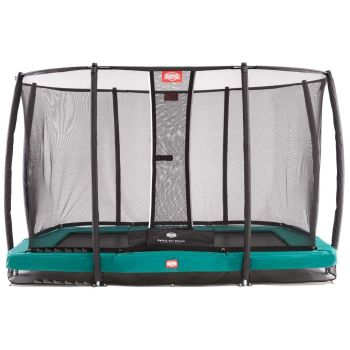 Trampoline rectangle vert enterré 330 Champion + filet - BERG