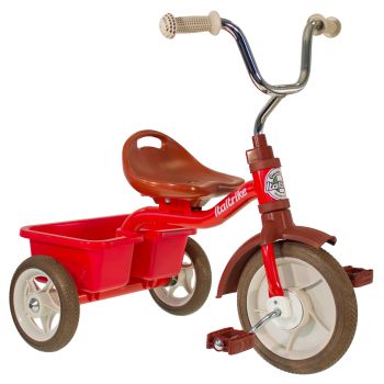 Rotes Metalldreirad mit Kipper Transporter Italtrike