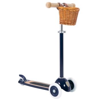 Trottinette 3 roues avec panier bleu marine pour enfant Banwood