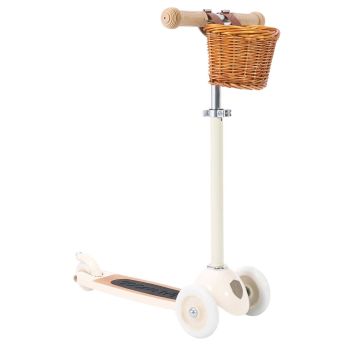 Trottinette 3 roues avec panier crème pour enfant Banwood