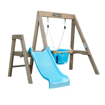 Aire de jeux en bois pour bébé avec toboggan et balançoire First Play Kidkraft