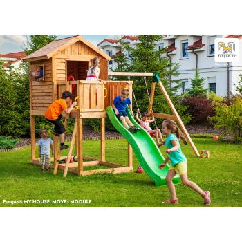 Spielplatz MyHouse Move mit Baumhaus, Schaukel, Rutsche von Fungoo